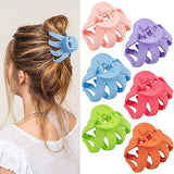 2.8 Medium Matte Hair Claw Clips for Thin Hair, 90' Strong Hold Non-slip Neutral Octopus Jumbo Hair Accessories for Women and Girls (Shiny)