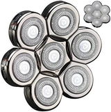 7 Blades Head Shaver Replacement Heads Electric Shaver Universal Replacement Blade Head Electric Razor for Men (7D Silvery)