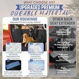 Back Seat Extender for Dogs Truck-Large Space, Dog Seat Cover Back Seat Hard Bottom Holds 400lbs, Sturdy Pet Seat Covers, Waterproof Backseat Dog Hammock for Trucks