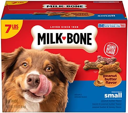 Milk-Bone Peanut Butter Flavor Naturally & Artificially Flavored Dog Biscuits - Crunchy Dog Treats - 7 Pounds (Packaging Design May Vary)