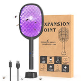 2 in 1 Electric Fly Swatter & Mosquito Zapper 4000V with USB Charging Base, Powerful Bug Zapper Racket Mosquito Swatter with 3 Layers of Safety Net Suitable for Indoor and Outdoor…