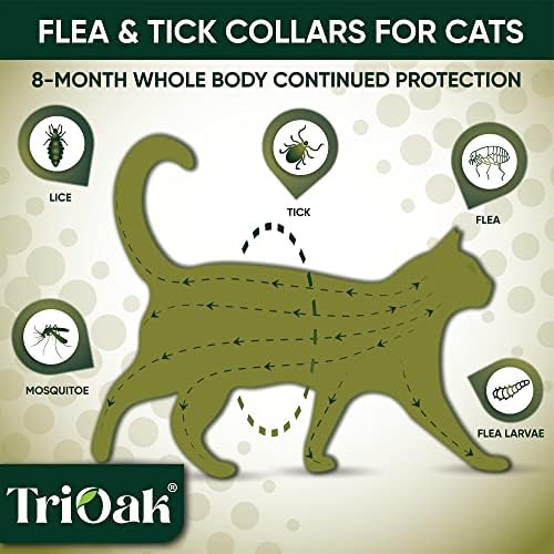 Flea Collar for Cats: 4 Pack Adjustable Kitten Flea Collar - 8-Month Protection, Waterproof, Gray