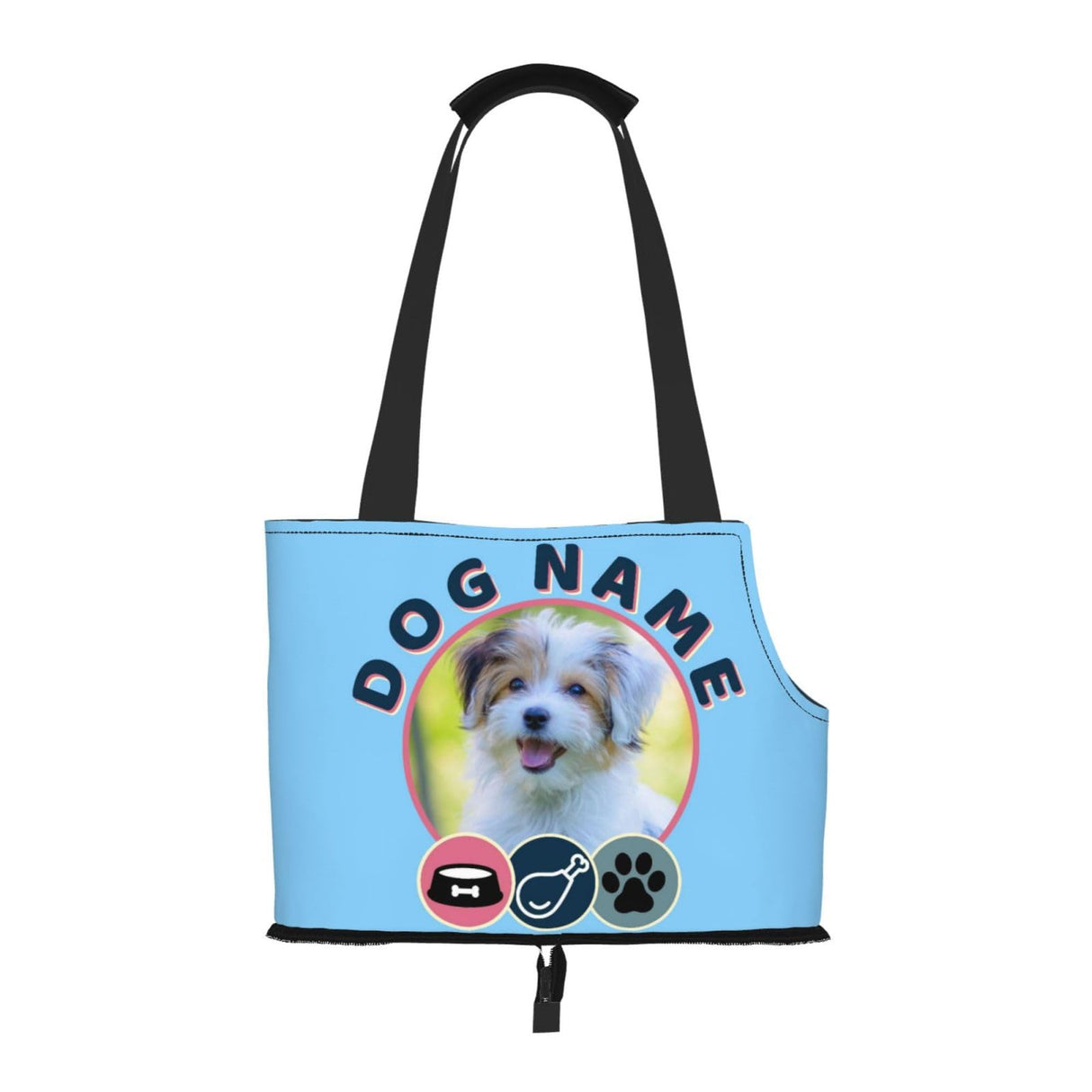 Custom Dog Carrier Purses Personalized Crossbody Puppy Carrying Bag Add Your Pet Photo Name Text Soft-Sided Sling Cat Pouch for Outdoor Hiking Traveling Subway Shopping (Style3)