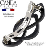 Camila Paris CP2437 French Hair Barrettes for Women Thick Hair, Hair Clip Black, Strong Hold Grip Barrette Hair Clips for Women, No Slip Styling Hair Accessories for Women, Made in France