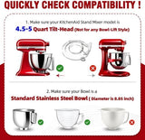 Pouring Shield for KitchenAid Tilt Head 4.5-5QT Mixer,Fit for Stainless Steel Bowls (Only),Food Grade Pouring Shield Mixers Bowl Cover Splash Guard for Kitchen aid Accessories and Attachments,Upgraded