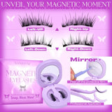 Half Lashes Magnetic Eyelashes With Applicator Cat Eye Magnetic Lashes with Clamp Wispy False Eyelashes Natural Look No Glue Needed pestañas postizas magneticas by ALPHONSE