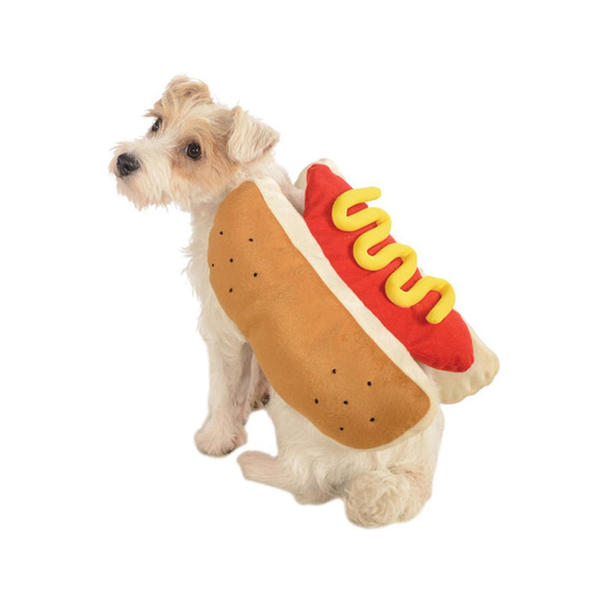 ISMARTEN Hot Dog Pet Costume, Fun Food Halloween Dog Cosplay, Christmas Costumes for Small Dogs, Puppies & Cats (Large, Red & Yellow)