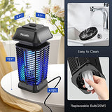 Bug Zapper Outdoor, Electric Mosquito Zapper Indoor, 20W/4200V, IPX4 Waterproof, Fly Zapper, Fly Traps, Plug-in Mosquito z Lamp for Home, Patio, Garden, Camp (Black)