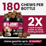 Glucosamine for Dogs Hip and Joint Supplement Chews, Chondroitin Joint Supplement for Dogs, Wuffe Joint Chews for Dogs, Dog Joint Supplement for Pain Relief with MSM, Turmeric - Chicken Flavor- 180 Ct