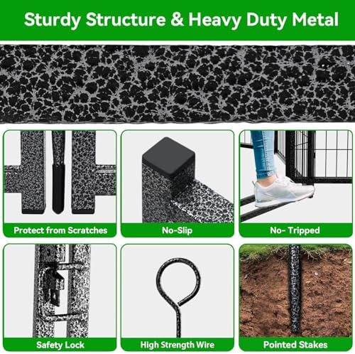 Dog Playpen Outdoor Extra Wide 24 Panels Heavy Duty Dog Fence 40" Height Anti-Rust with Doors Portable for RV Camping Yard, Total 63FT, 316 Sq.ft, Snowy Black