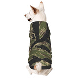 Dog Hoodie Sweatshirt for Fall and Winter, Cozy Pet Clothes for Outdoor Activities, Army Military Camouflage Vietnam Tiger Stripe Camo Pets wear Hoodies