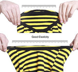 iChoue French Bulldog 100% Breathable Cotton Striped T Shirts Halloween Vest Clothes for Medium Dogs Tank Tops Frenchie Pug English Boston Terrier Pitbull Yellow Black Stripes - Large Plus