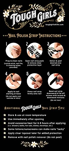 TOUGH GIRLS | 20 Exquisite Gel Nail Polish Strips w/Application Accessories - No UV/LED Lamp Required (Football & Green Glitter)