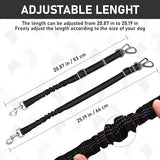 GAMUDA Dog Harness, Collar and Seat Belt Set, Vehicle Safety Harness, Retractable Adjustable Pet Seatbelts with Travel Strap and Carabiner for Most Cars (Black, L)