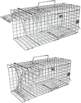 2-Pack H&B Rat Trap,Mouse Traps,Humane Live Animal Trap Cage,14.2x7.9x7.9inch,Work for Indoor and Outdoor,Catch and Release Stray Cats,Squirrels and Rodents,Medium(Silver)