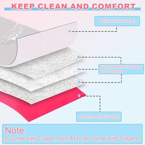 XPCARE 6 Pack Washable Female Dog Diapers - Reusable Doggie Diapers, Highly Absorbent Dog Diapers Female, Leak-Proof Puppy Diapers for Female Dog（M）