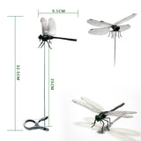 10 Pcs Dragon Fly Clips,Black Artificial Dragonfly Decor with Detachable PVC Wings, Nature-Inspired Outdoor Accessory for Hiking Hat, Camping, Patio, Yard