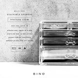 BINO THE MANHATTAN SERIES Acrylic Makeup Drawer Organizer-3 Large 2 Small Drawer | Clear Beauty Organizers and Storage| Cosmetic & Makeup Drawer| Home Organization| Jewelry & Vanity Accessories Drawer