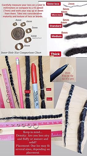 10 Stainless Steel Hair Beads for Loc Braids Twist and Natural Hair, Loc Beads, Dreadlock Hair Accessories, Loc Jewelry (8mm, Gold)