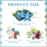 HAIMEIKANG Hair Clip, 3 Pieces Hawaiian Flower Hair Pins - Artificial Tropical Flower Hair Accessories for Women in Blue, Pink, Purple