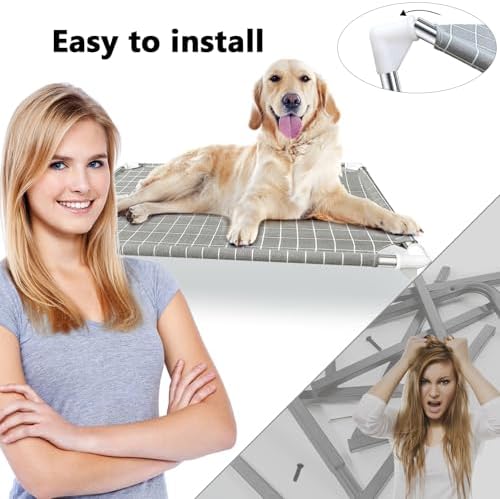 Elevated Dog Bed Pet Cot - Dog Cots Beds for Medium Dogs | Detachable Raised Cat Dog Pet Bed for Medium Dogs