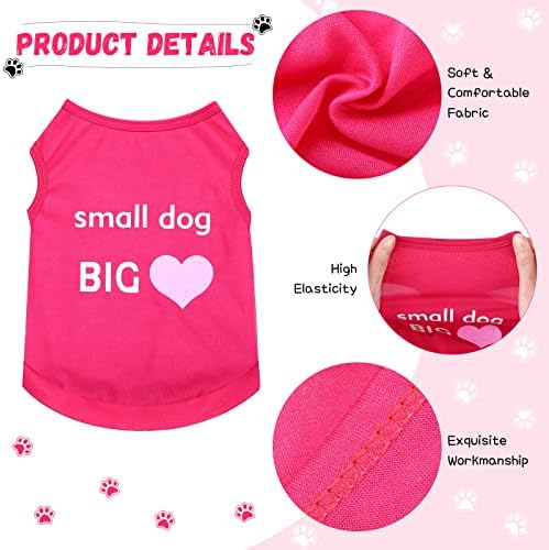 8 Pieces Pet Shirts Printed Puppy Soft Dog Shirt Pullover Cute Dog Sweatshirts Valentine‘s Day Puppy Girl Clothes Outfits Small Pet Cats(Cute Pattern,Size S)