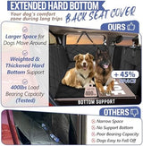 Back Seat Extender for Dogs Truck-Large Space, Dog Seat Cover Back Seat Hard Bottom Holds 400lbs, Sturdy Pet Seat Covers, Waterproof Backseat Dog Hammock for Trucks