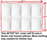 Dogbed4less DIY Pet Bed Pillow Grey Microsuede Duvet Cover and Waterproof Internal case for Large Dog at 55X37X4 Inch - Covers only