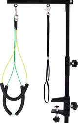 Kalolary Foldable Pet Dog Grooming Arm with Clamp, Dog Grooming Loop Noose & Two No Sit Haunch Holder (Single Arm)