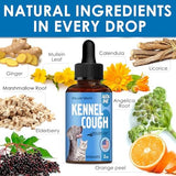 Dog Cough Treatment Liquid • Cat and Dog Cough Suppressant • Natural Supplement for All Breeds • Care for Breathing During All Life Cycle • Marshmallow Root + Mullein Leaf in The Composition • 2 Oz