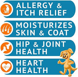 Omega 3 Alaskan Fish Oil Treats for Dogs (360 Ct) - Dry & Itchy Skin Relief + Allergy Support - Shiny Coats - EPA&DHA Fatty Acids - Natural Salmon Oil Chews - Hip & Joint Support - Salmon Flavor