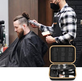 Boobowl Barber Accessories Bag for Clippers and Supplies, Mens Hair Trimmers Box, Portable Clipper Storage Holder for Hair Cutting, Guard Grooming Kit and Barbers Supplies (Bag Only)-Dark Black