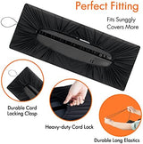 76 Keys Piano Keyboard Cover, Stretchy Music Dirt Proof Electronic Keyboard Cover With Durable Elastic & Cord Lock Must Have Piano Accessories, Black