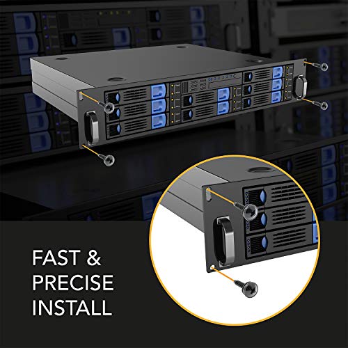10-32 Rack Screws 50-Pack - Versatile Server Rack Accessories for Network Cabinets, Audio Mounts, Studs and Recording Studio Includes Nylon Washers. Perfect for Rackmounts
