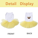 UOSIA Dog Princess Dresses for Large Dogs Girls Sleeveless Pullover Wedding Birthday Tutu Dress with Butterfly Embroidered Summer Breathable Big Breed Female Dog Clothes(Yellow,5XL)