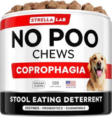 STRELLALAB No Poo Chews for Dogs - Coprophagia & Stool Eating Deterrent with Probiotics, Digestive Enzymes & Breath Aid Support - Stop Dog Poop Eating - Made in The USA