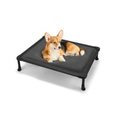 Veehoo Chew Proof Elevated Dog Bed, Indestructible Raised Dog Cot, Orthopedic Dog Platform Bed with Soft Padded Mat, Durable Waterproof Pet Cot for Indoor, Outdoor or Crate, 35-Inch, Grey