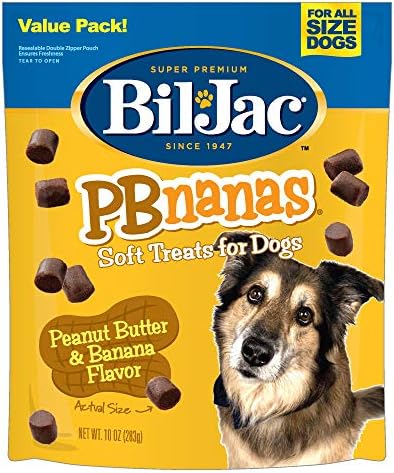 Bil-Jac Pbnanas Soft Dog Treats, 10 Ounce (Pack Of 2) Natural Peanut Butter Food For Your Healthy Puppy