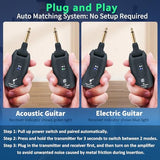 A9 Wireless Guitar System - 2.4GHz Guitar Accessories Transmitter Receiver, 24-bit 48KHz Audio, 100ft Range, No Latency, 4-Hour Rechargeable Battery, for Electric Guitar Bass (Black(2TX+1TX))