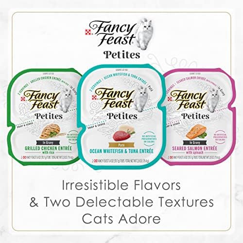 Purina Fancy Feast Gourmet Pate Wet Cat Food, Petites Tender Beef Entree - (Pack of 12) 2.8 oz. Tubs