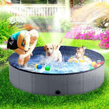 Niubya Portable Dog Pool, Foldable Pet Swimming Pool, Anti-Slip Collapsible Pet Bathtub, Hard Plastic Bath Pool for Pets Dogs and Cats, 80 x 16 Inches