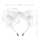 SMILETERNITY Handmade Fox Wolf Cat Ears Headwear Costume Accessories for Halloween Christmas Cosplay Party (White)