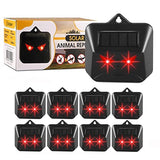 Solar Animal Repeller Predator Lights Deterrent for Coyote Fox Skunk Raccoon Rabbit Cat Dog Deer Repellent Devices Outdoor for Chicken Coop Yard Farm Garden, IP44 Waterproof, 8 Pack