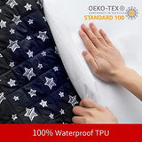 Waterproof Dog Bed Covers Replacement Washable Pet Hair Easy to Remove, Noiseless Quilted Puppy Pet Bed Cover Lovely Black Star Print 44x54 Inches, for Dog/Cat, Cover Only