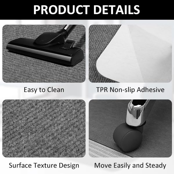 Office Chair Mat for Hardwood Floor&Tile,55"x35" Anti-Slip Desk Chair Mat,Low-Pile Mat,Multi-Purpose Hardwood Floor Protector for Office,Home (Black, 35 * 47IN)