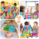 Jasonwell Magnetic Tiles Building Blocks Set for Boys Girls Preschool Educational Magnet Construction Kit Stacking STEM Toys Christmas Birthday Gifts for Kids Toddlers 3 4 5 6 7 8 9 10 + Year Old