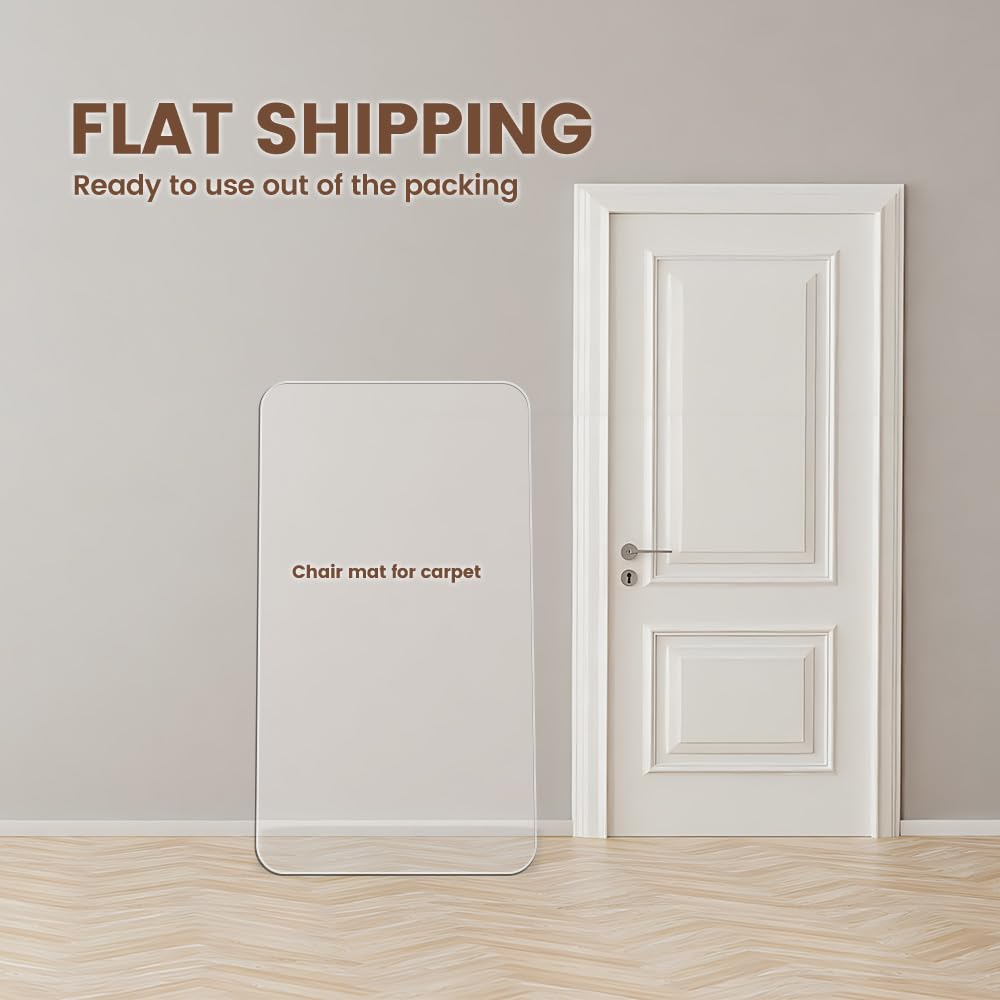 XINQIDAI Office Chair Mat - Heavy Duty, 47"x32", 1/7" Thick, Flat Shipping, Suitable for Carpet and Hardwood Floor