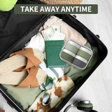 ME.FAN Travel Containers for Toiletries, TSA Approved 1.5 oz Silicone Cream Jars, Leak-proof Travel Size Containers, Travel Accessories with Lid for Cosmetic Face Hand 4 Pack White Lid - Desert Sage