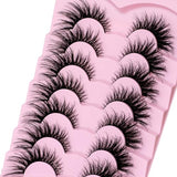 Veleasha Lashes Kit with Glue & Tweezer Cat Eye Lashes that Look Like Extensions Fluffy Faux Mink Lashes Wispy Fox Eye Lashes Natural Look 7 Pairs Fake Eyelashes Pack (Cat Eye)