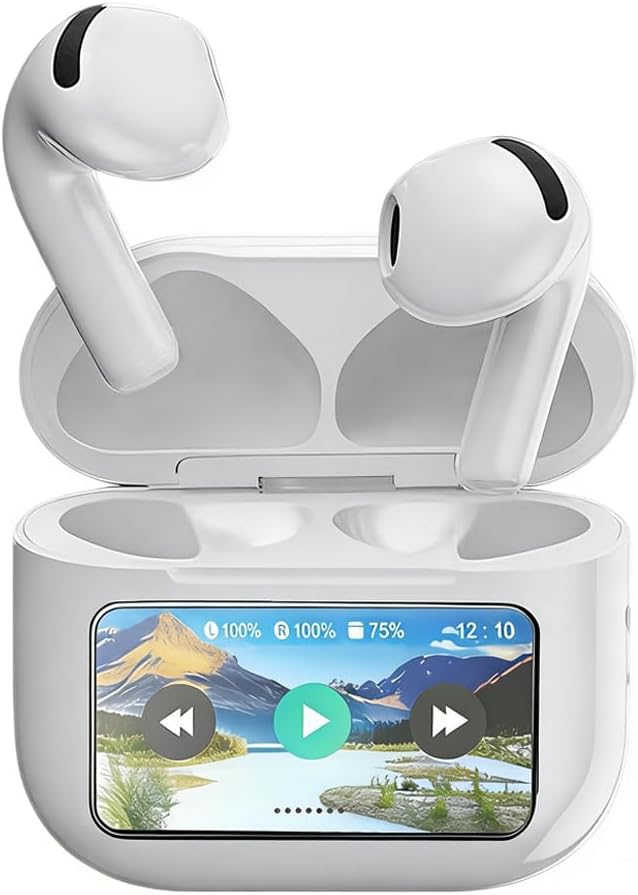 Wireless Earbuds with Multifunctional Touch Screen & 16 Language Switching Bluetooth 5.4 High-Fidelity Stereo Sound Clear Calls Compatible with Android & iOS